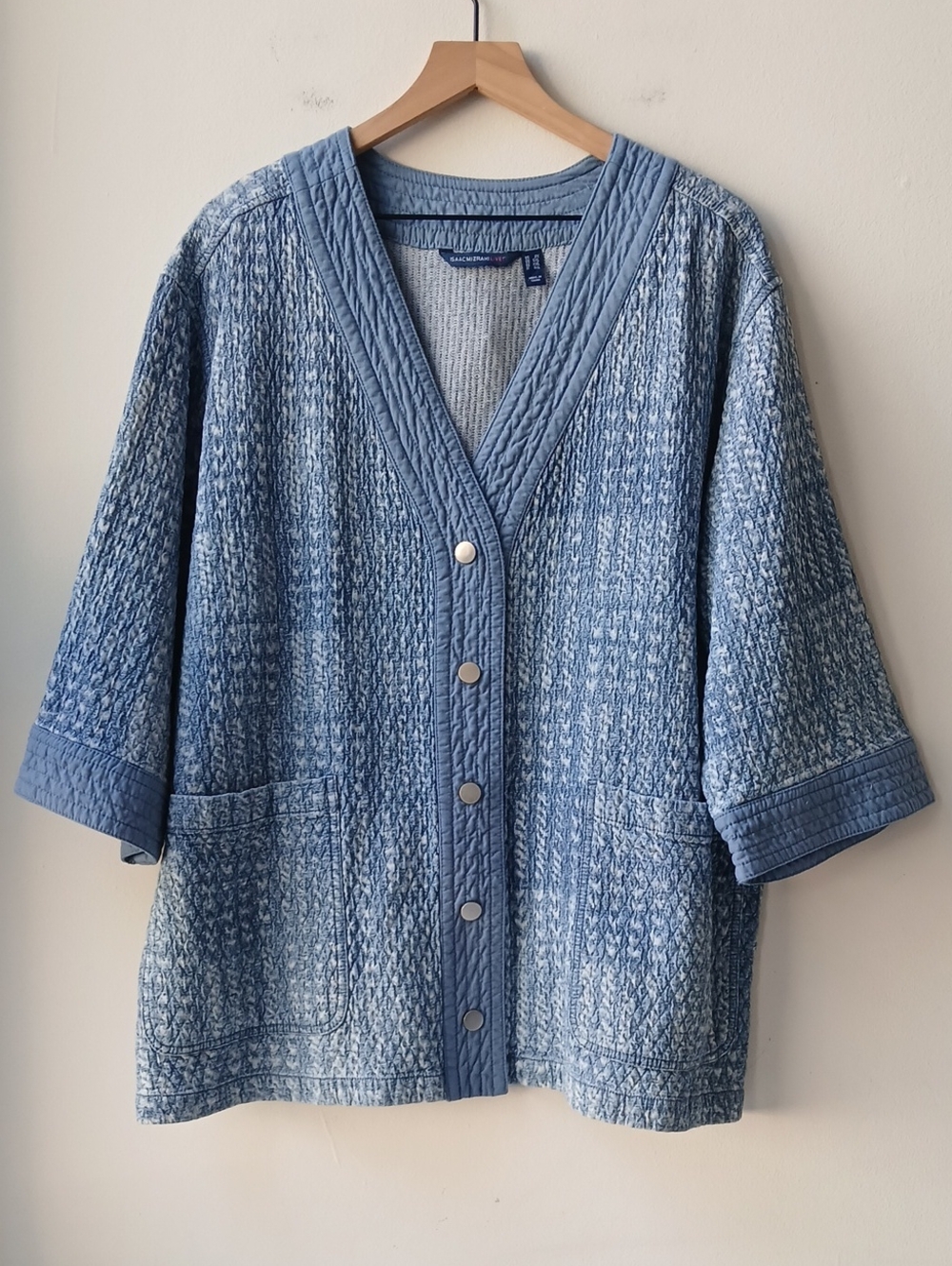 Isaac Mizrahi Quilted Denim Jacket Women's 2X